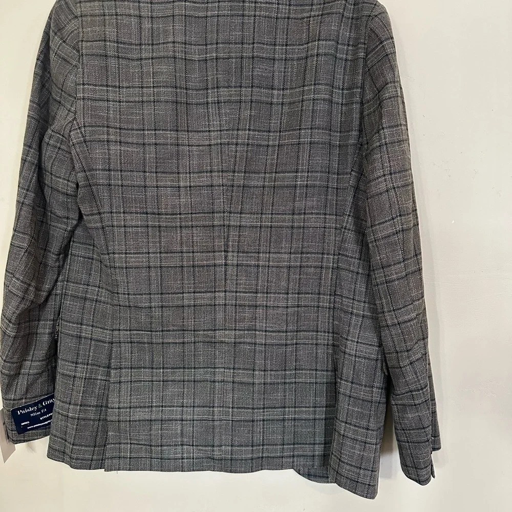 Paisley‎ &Gray Men's Gray Plaid Blazer - Picture 3 of 5